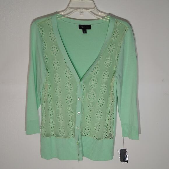 NWT A B Studio lite green cardigan. Size Large - Picture 1 of 10